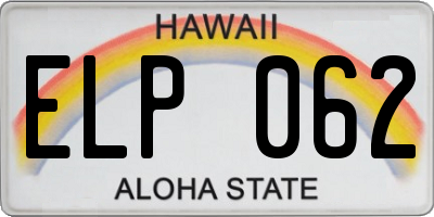 HI license plate ELP062