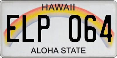 HI license plate ELP064