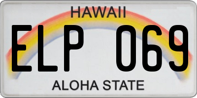 HI license plate ELP069