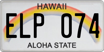 HI license plate ELP074