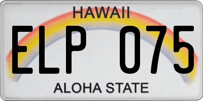 HI license plate ELP075