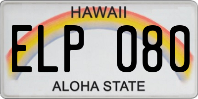 HI license plate ELP080