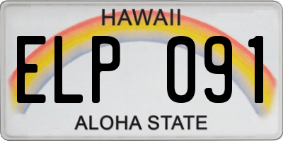 HI license plate ELP091