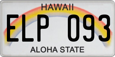 HI license plate ELP093