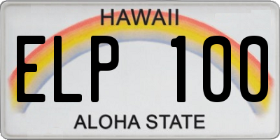 HI license plate ELP100
