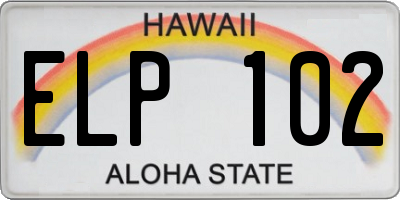 HI license plate ELP102