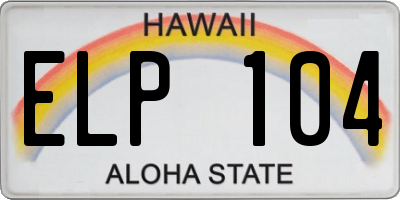 HI license plate ELP104