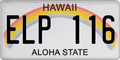 HI license plate ELP116