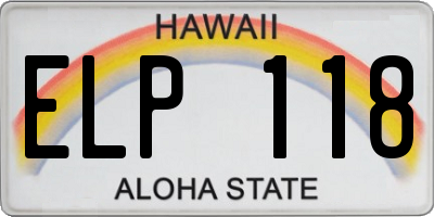 HI license plate ELP118