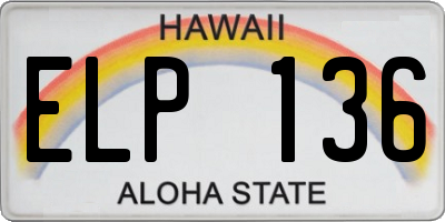 HI license plate ELP136