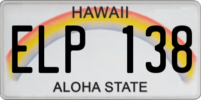 HI license plate ELP138