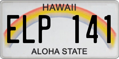 HI license plate ELP141