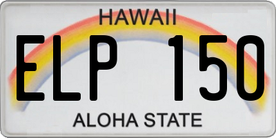 HI license plate ELP150