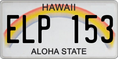 HI license plate ELP153