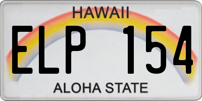 HI license plate ELP154