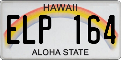 HI license plate ELP164