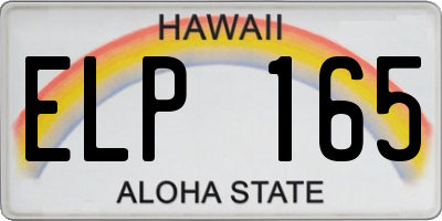HI license plate ELP165