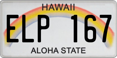 HI license plate ELP167