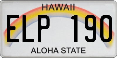 HI license plate ELP190