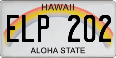 HI license plate ELP202