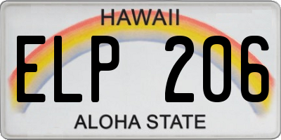 HI license plate ELP206