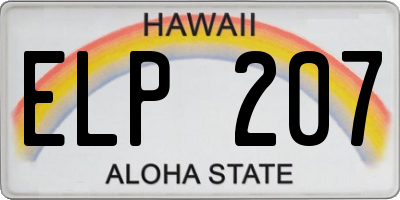 HI license plate ELP207