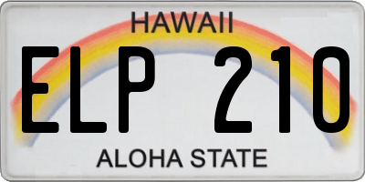 HI license plate ELP210