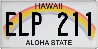 HI license plate ELP211