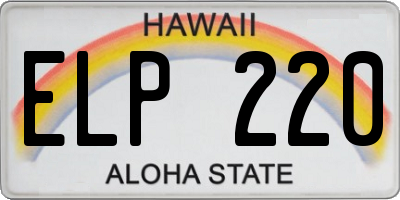 HI license plate ELP220