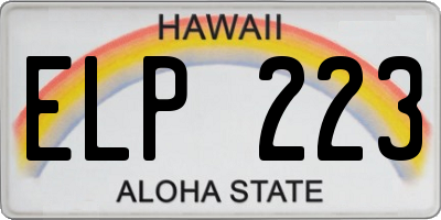 HI license plate ELP223