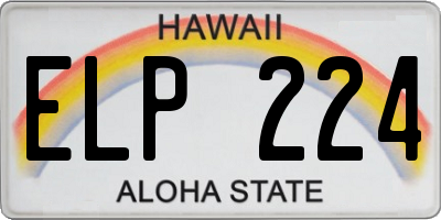 HI license plate ELP224