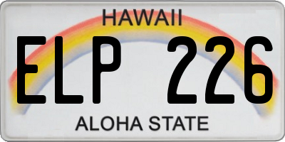 HI license plate ELP226
