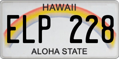 HI license plate ELP228