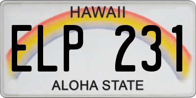 HI license plate ELP231