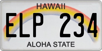 HI license plate ELP234