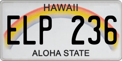 HI license plate ELP236