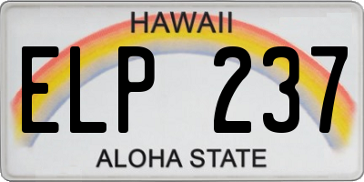 HI license plate ELP237