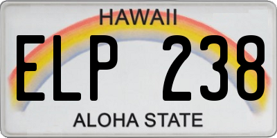 HI license plate ELP238