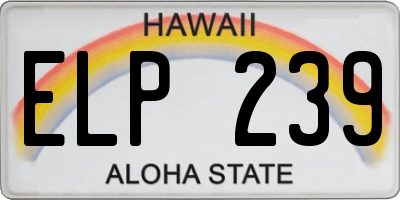 HI license plate ELP239