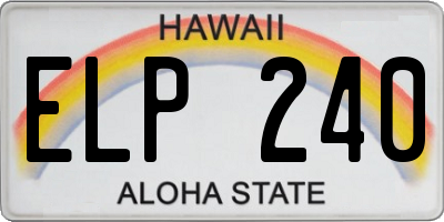 HI license plate ELP240