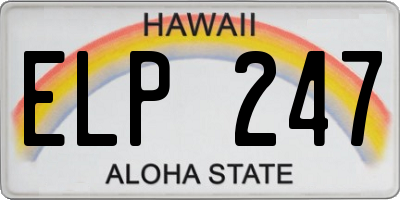 HI license plate ELP247