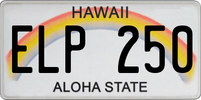 HI license plate ELP250