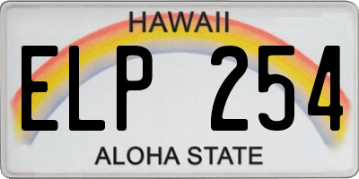 HI license plate ELP254