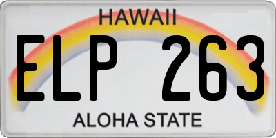HI license plate ELP263