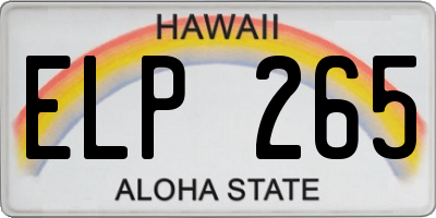 HI license plate ELP265