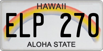 HI license plate ELP270