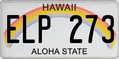 HI license plate ELP273