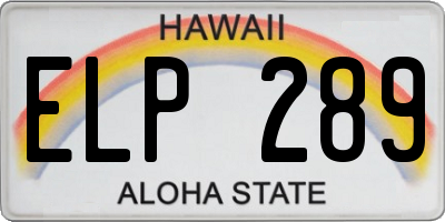 HI license plate ELP289
