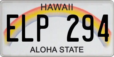 HI license plate ELP294