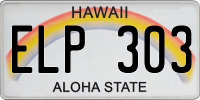 HI license plate ELP303